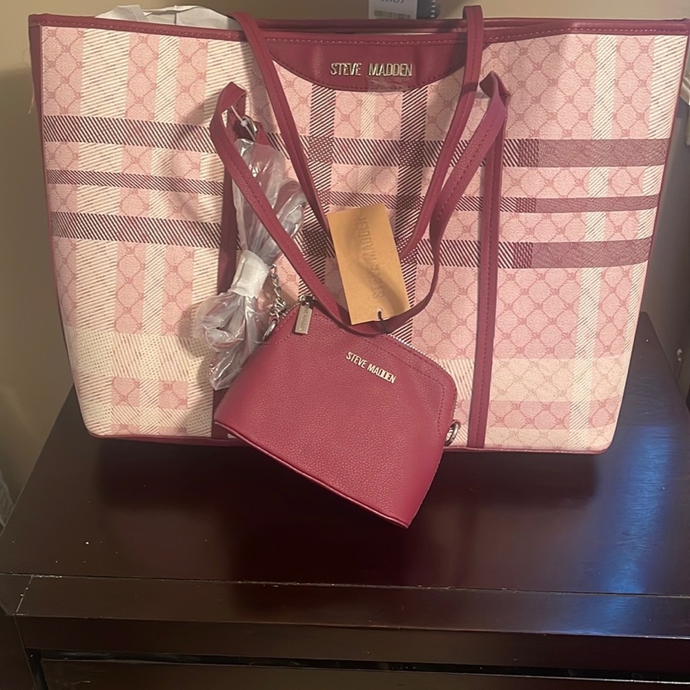Steve Madden blush multi Bsilas Tote With Crossbody Bag